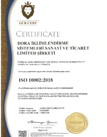 DORA İKLİMLENDİRME ISO 10002 TR